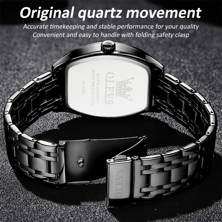 OLEVS 5528 Men Business Dual Calendar Wine Barrel Waterproof Quartz Watch