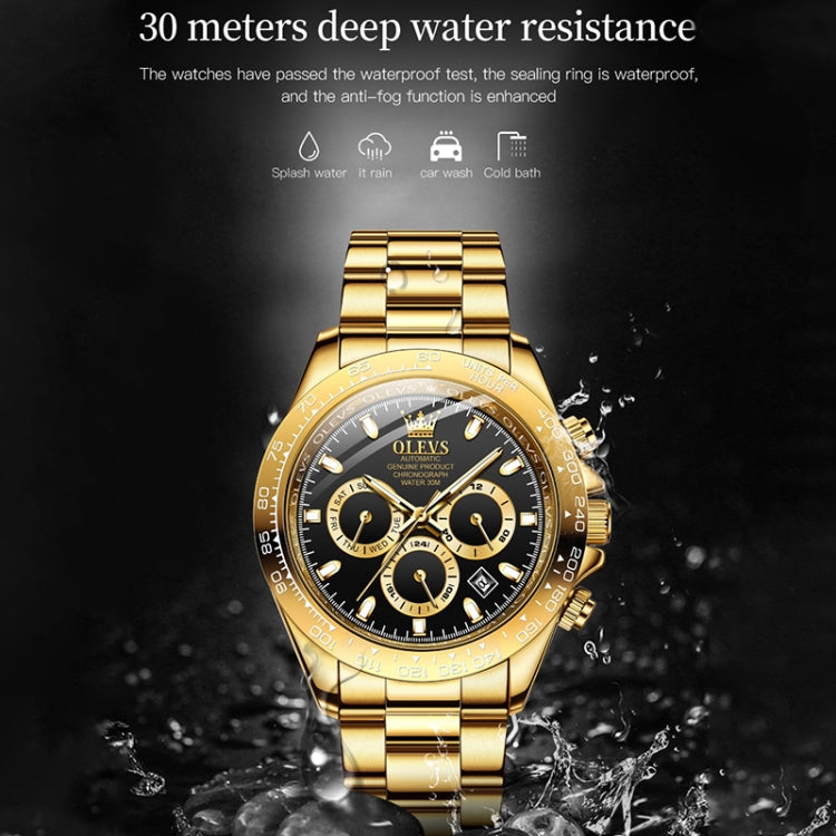 OLEVS 6638 Men Multifunctional Luminous Waterproof Mechanical Watch