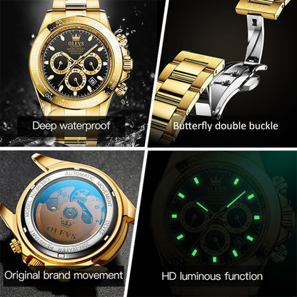 OLEVS 6638 Men Multifunctional Luminous Waterproof Mechanical Watch