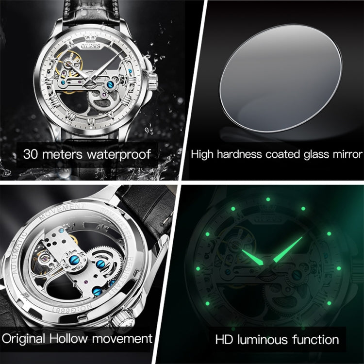 OLEVS 6661 Men Fashion Luminous Waterproof Mechanical Watch