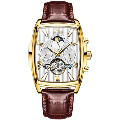 OLEVS 6675 Men Multifunctional Moon Phase Tourbillon Mechanical Watch