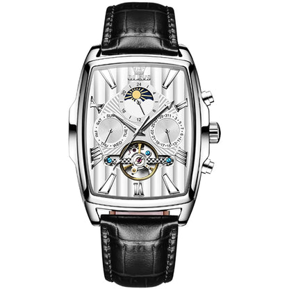OLEVS 6675 Men Multifunctional Moon Phase Tourbillon Mechanical Watch