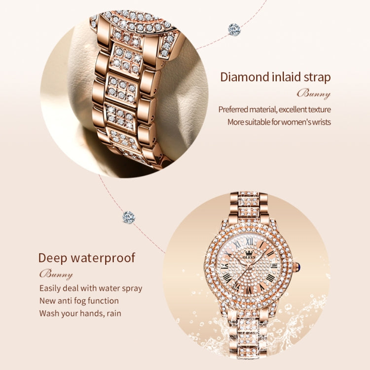 OLEVS 9943 Women Diamond Waterproof Quartz Watch