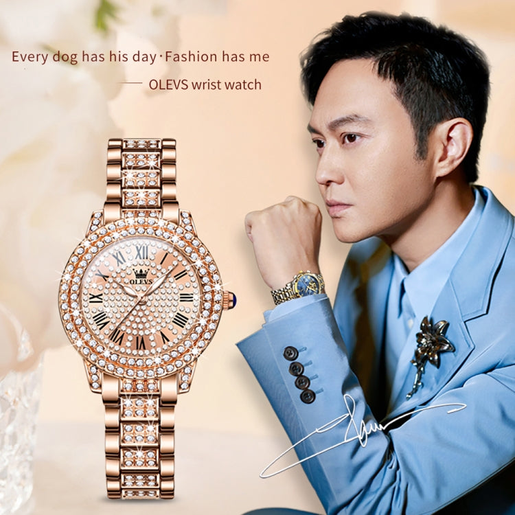OLEVS 9943 Women Diamond Waterproof Quartz Watch