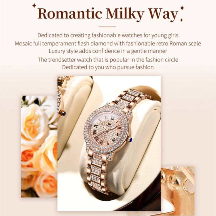 OLEVS 9943 Women Diamond Waterproof Quartz Watch