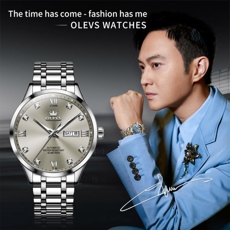 OLEVS 9946 Men Diamond Roman Scale Waterproof Quartz Watch