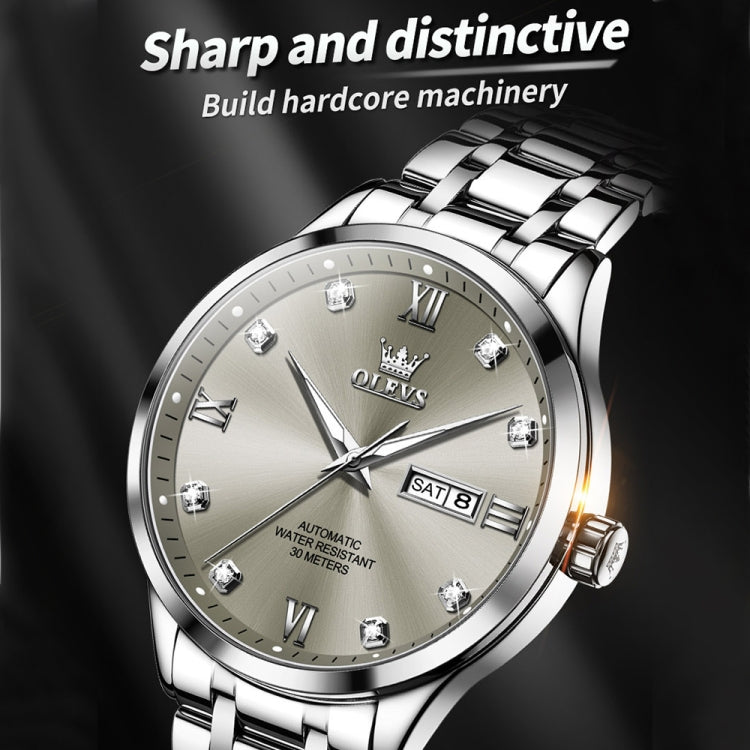 OLEVS 9946 Men Diamond Roman Scale Waterproof Quartz Watch