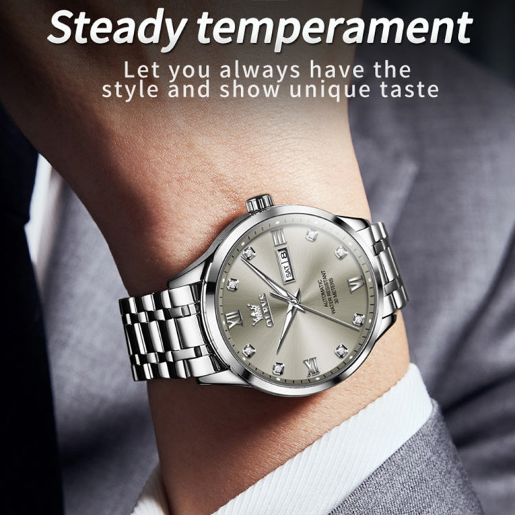OLEVS 9946 Men Diamond Roman Scale Waterproof Quartz Watch