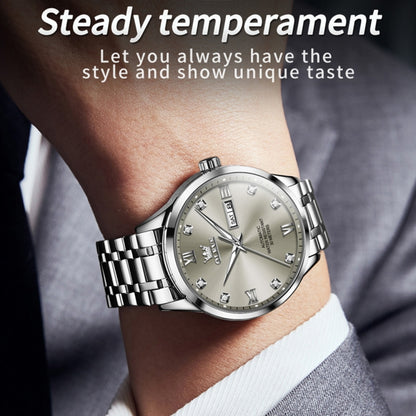 OLEVS 9946 Men Diamond Roman Scale Waterproof Quartz Watch