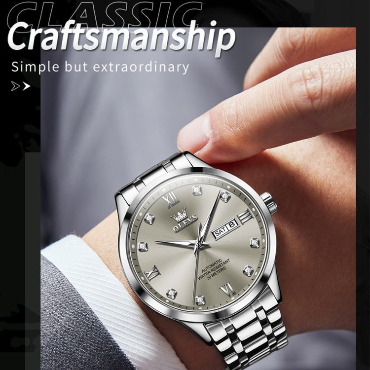 OLEVS 9946 Men Diamond Roman Scale Waterproof Quartz Watch