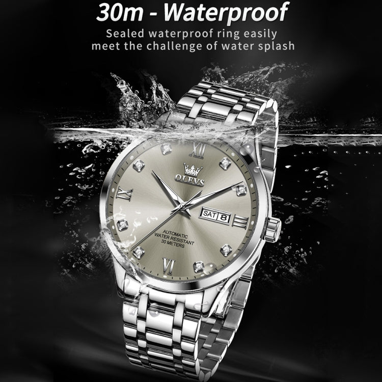 OLEVS 9946 Men Diamond Roman Scale Waterproof Quartz Watch