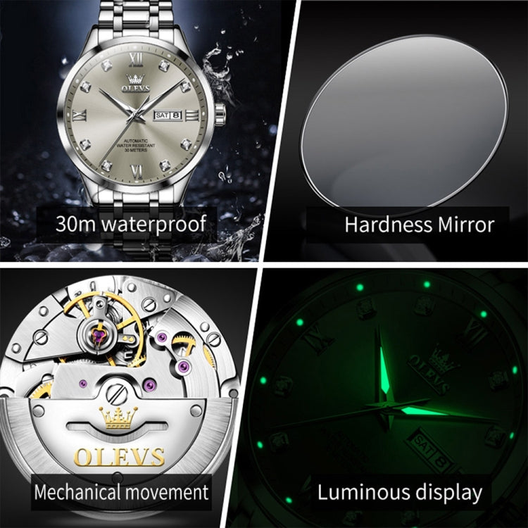 OLEVS 9946 Men Diamond Roman Scale Waterproof Quartz Watch