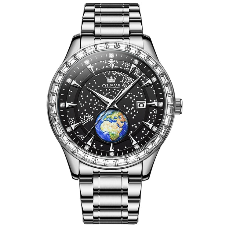 OLEVS 9967 Men Starry Sky Face Diamond Bezel Quartz Watch