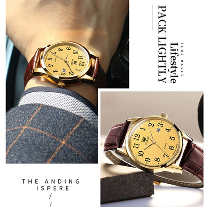 OLEVS 5566 Men Simple Single Calendar Waterproof Quartz Watch, 5566 Men