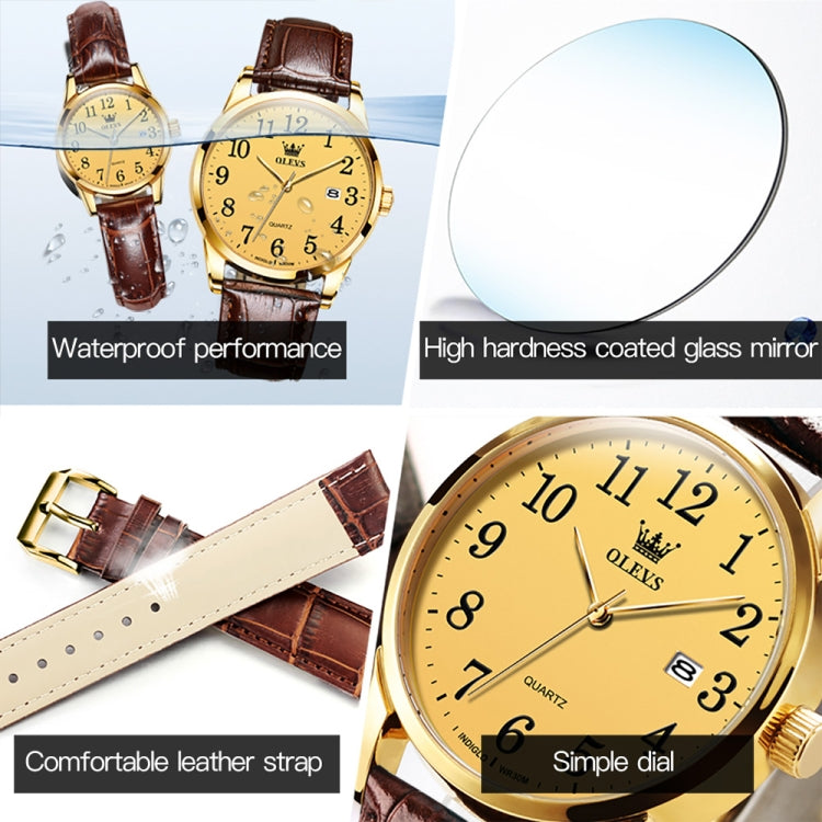 OLEVS 5566 Men Simple Single Calendar Waterproof Quartz Watch, 5566 Men