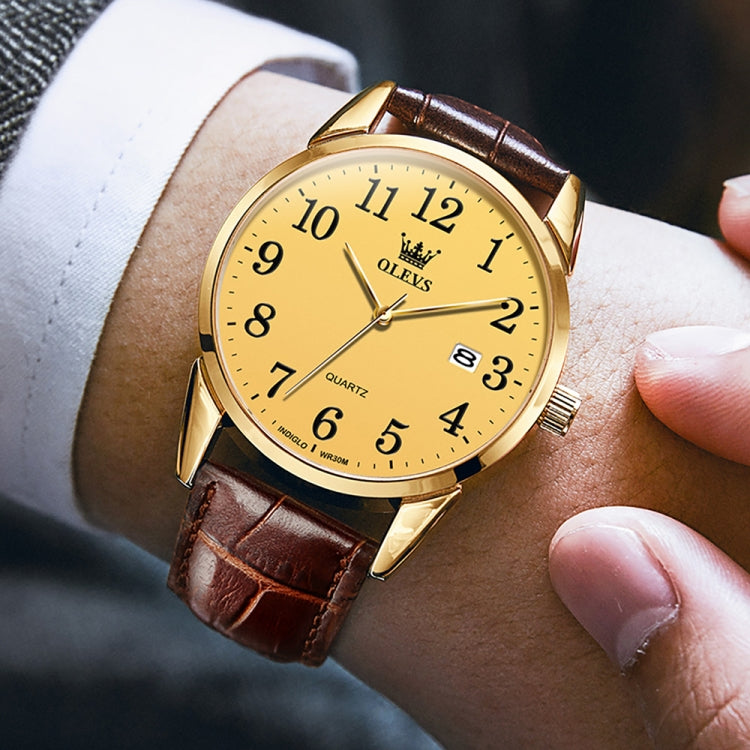 OLEVS 5566 Men Simple Single Calendar Waterproof Quartz Watch, 5566 Men