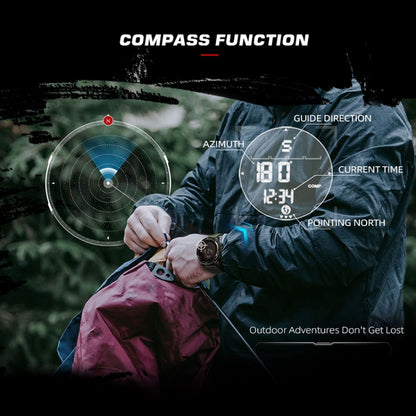 NORTH EDGE ALPS Outdoor Waterproof Men Carbon Fiber Digital Nylon Strap Smart Sports Watch, ALPS