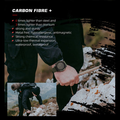 NORTH EDGE ALPS Outdoor Waterproof Men Carbon Fiber Digital Nylon Strap Smart Sports Watch, ALPS