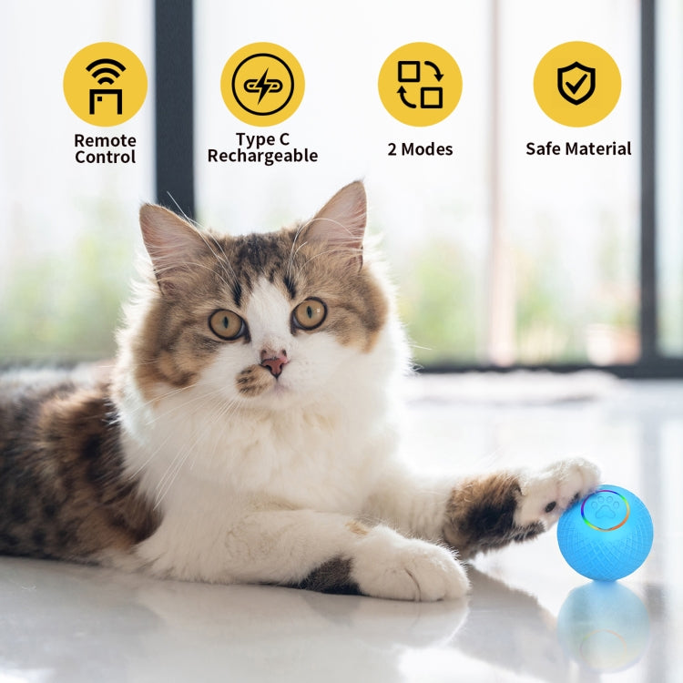 C2 5.5cm Intelligent Remote Control Pet Toy Cat Training Luminous Ball, 5.5cm Auto