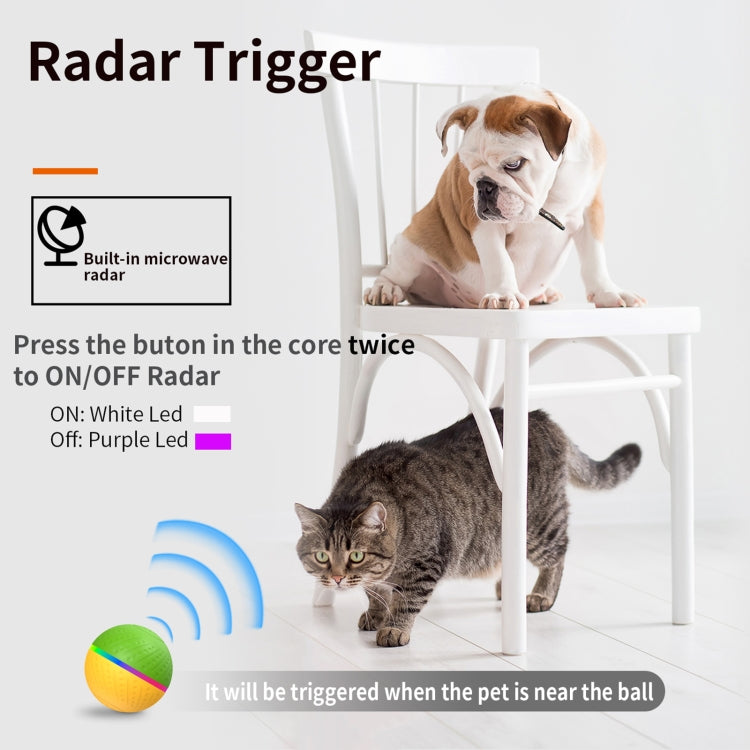 O3 8.5cm Intelligent Auto Pet Toy Dog Training Luminous Ball with Radar Trigger, Auto