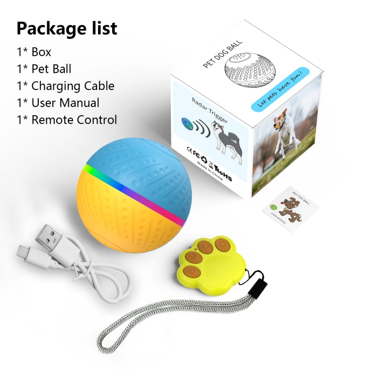 O3 8.5cm Intelligent Remote Control Pet Toy Dog Training Luminous Ball with Radar Trigger, Remote Control