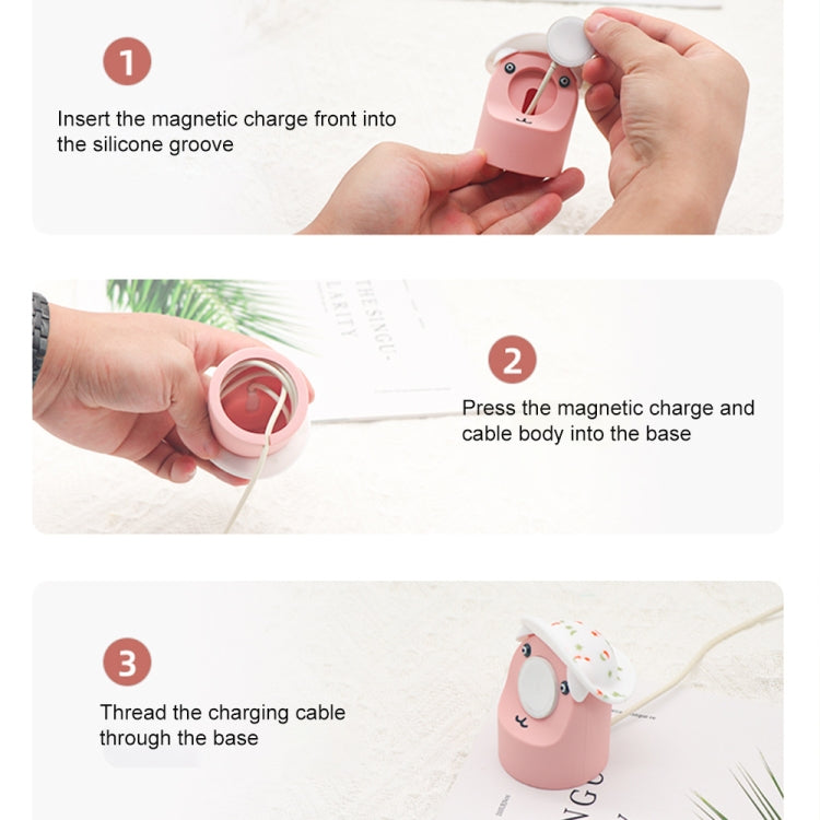 Hat Bear Shaped Silicone Charging Base, For Apple Watch Series