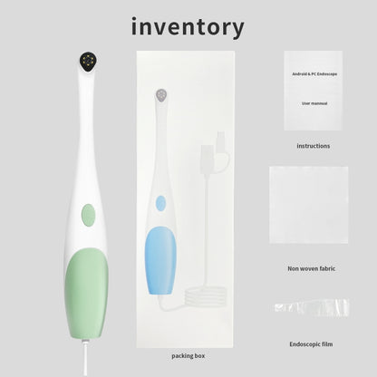 AN109 6LEDs 1080P 3 in 1 Visible Oral Endoscope, 3 in 1 (Green)