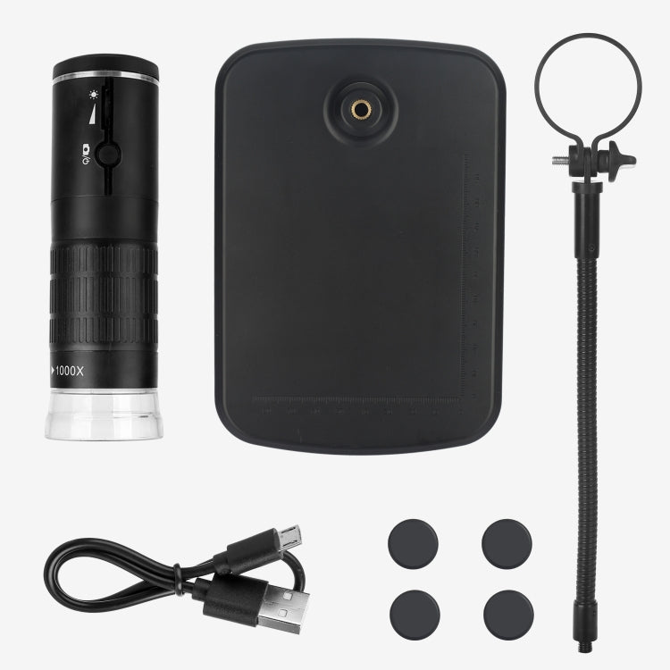 F210 1000X WiFi Digital Microscope with Helical Tube Bracket, F210 Black