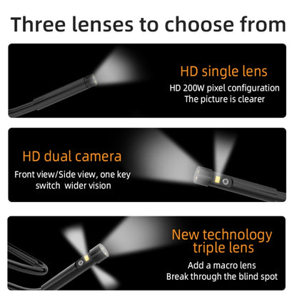T23 5mm Dual Lenses 7 inch Screen Industrial Endoscope, 5mm Dual-Lenses, 1m, 5mm Dual-Lenses, 2m, 5mm Dual-Lenses, 3.5m, 5mm Dual-Lenses, 5m, 10m Tube