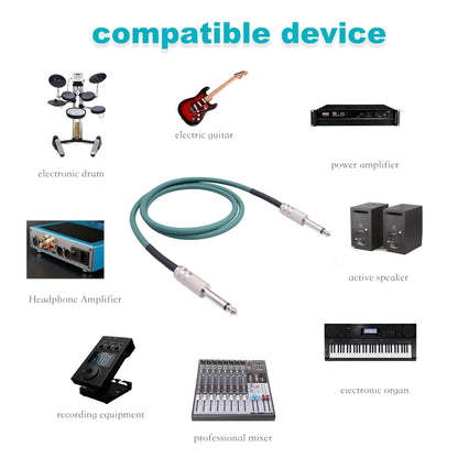 3045GR Mono 6.35mm Plug Male to Male Electric Guitar Audio Cable, 1m, 1.8m, 3m, 5m, 10m
