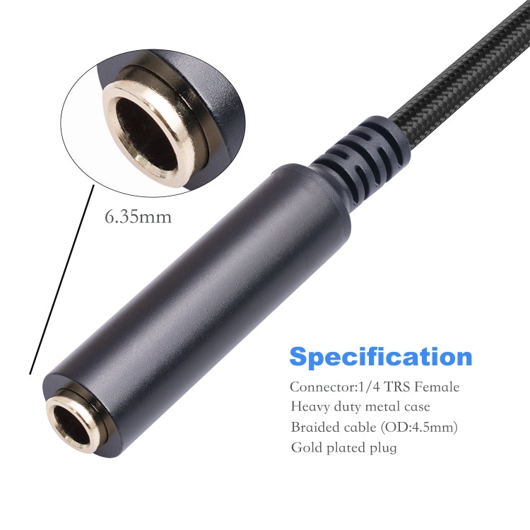 0.3m 6.35mm Female to XLR Male Microphone Audio Conversion Cable, 635K04-03