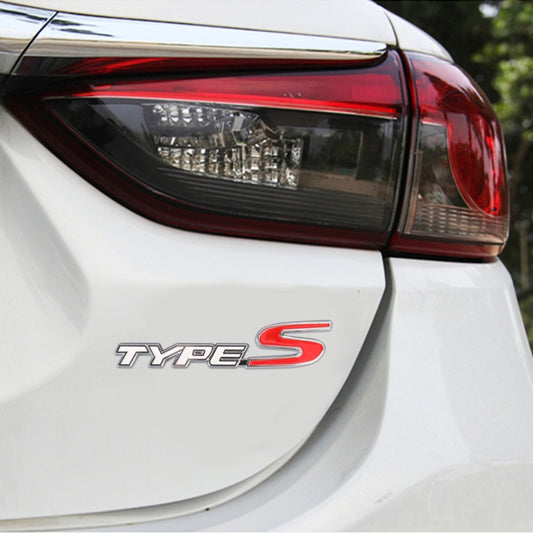 Car TYPE-S Personalized Aluminum Alloy Decorative Stickers, 15x3x0.4cm