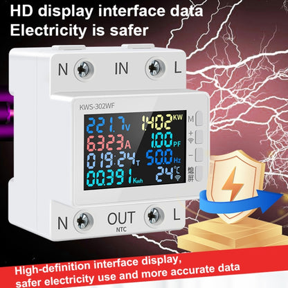 KWS-302L 170-270V Multifunctional AC Digital Display Rail Voltage and Current Monitoring Meter, KWS-302L