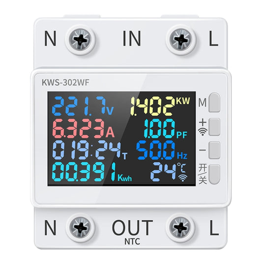 KWS-302WF 170-270V Multifunctional AC Digital Display Rail Voltage and Current Monitoring Meter, KWS-302WF
