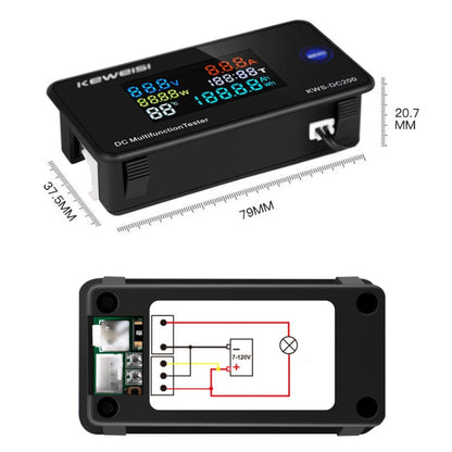 KWS-DC200-10A 8-120V DC Digital Display Voltage Current Watch Built in Shunt, KWS-DC200-10A