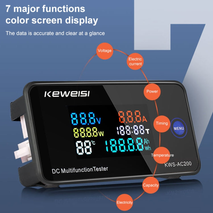 KWS-DC200-10A 8-120V DC Digital Display Voltage Current Watch Built in Shunt, KWS-DC200-10A