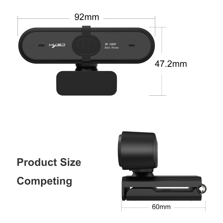 HXSJ S6 HD 1080P 95 Degree Wide-angle High-definition Computer Camera with Microphone