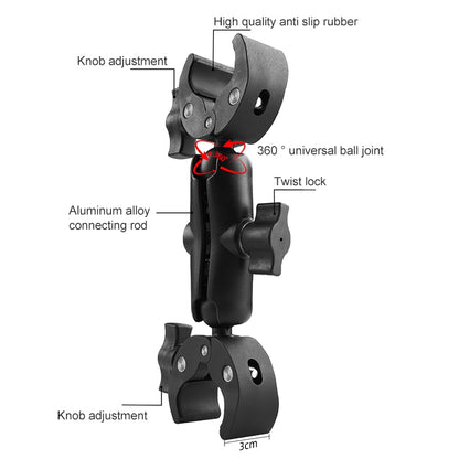 Motorcycle Dual-heads Crabs Clamps Handlebar Fixed Mount, 18cm, 22cm, 28cm