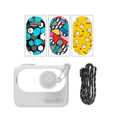 Sunnylife Silicone Case Stickers Skin Wrap Lens Cover with Neck Strap, For Insta360 GO 3