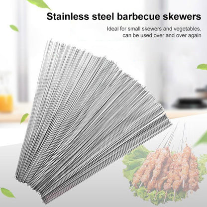 10pcs Outdoor Lamb Kebab Barbecue Stainless Steel Skewers, 1pc