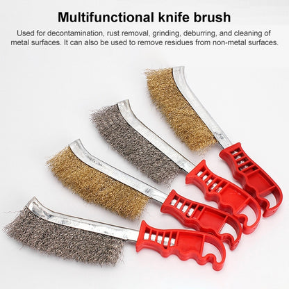 BBQ Grill Wire Cleaning Brush with Handle, Stainless Steel, Copper Plating