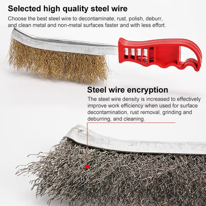 BBQ Grill Wire Cleaning Brush with Handle, Stainless Steel, Copper Plating
