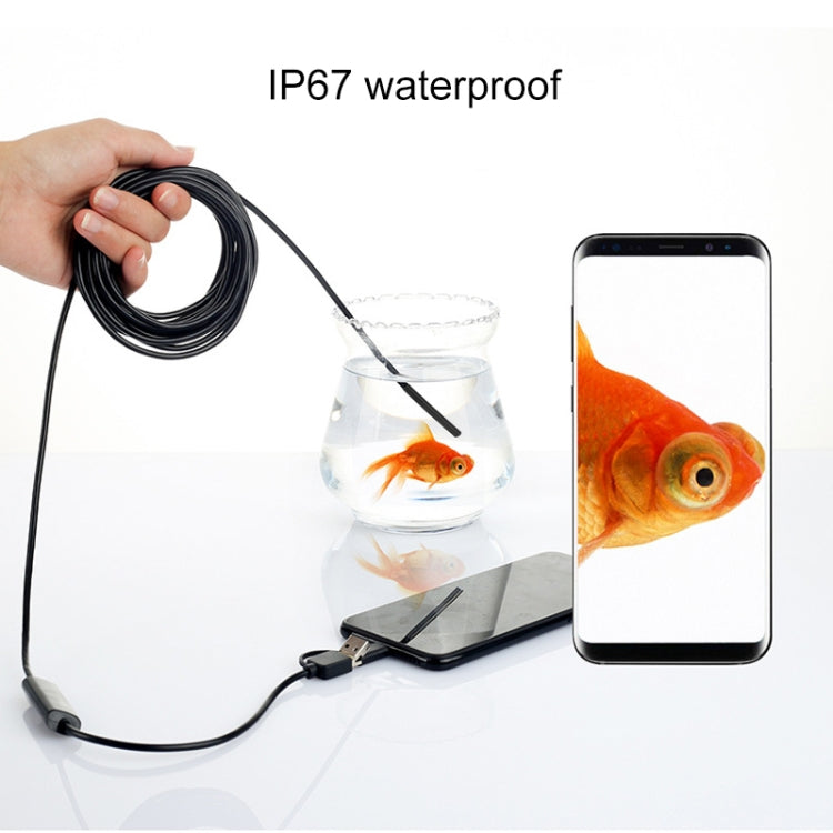 AN100 3 in 1 IP67 Waterproof USB-C / Type-C + Micro USB + USB HD Endoscope Hard Tube Inspection Camera for Parts of OTG Function Android Mobile Phone, with 6 LEDs, 5.5mm, 7mm, 8mm