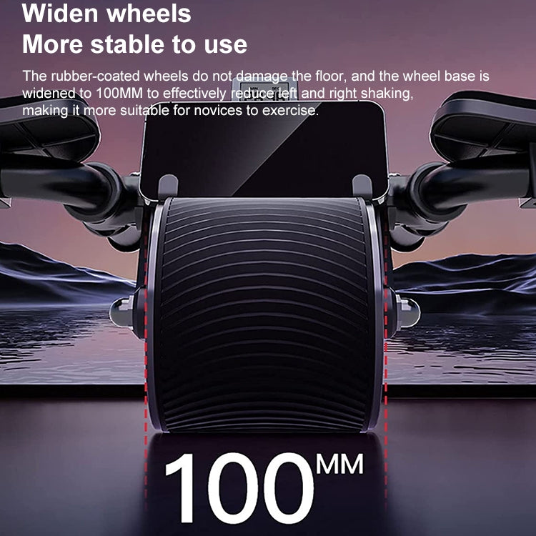 Abdominal Fitness Wheel Planks Support Household Fitness Equipment With LED Display / Timing, Style 1 Black