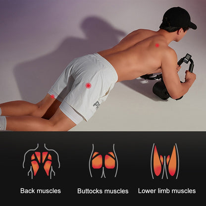 Abdominal Fitness Wheel Planks Support Household Fitness Equipment With LED Display / Timing, Style 1 Black