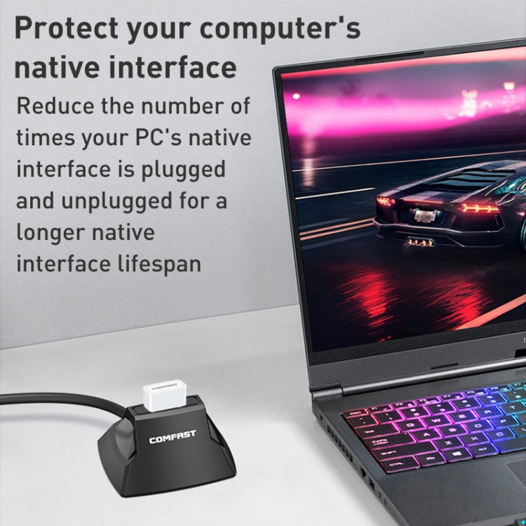 COMFAST CF-U318 1.2m High Speed USB 3.0 Extension Cable with Base, With Base 1.2m