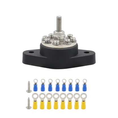 5/16 inch M8 RV Yacht 8-way Terminal Stud with 2pcs M5x20 Screws + Terminals, CP-4101, CP-4102