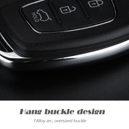 For Hyundai 3-button Folding Car Key Shell with Silver Metal Edge, For Hyundai 3-button