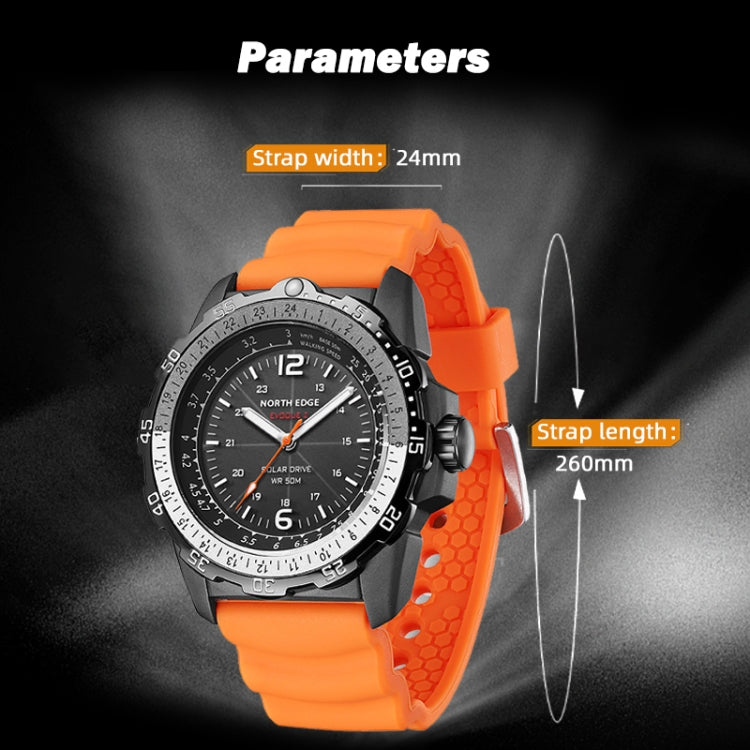 NORTH EDGE EVOQUE2 Outdoor Waterproof Solar Charging Sports Watch, EVOQUE2