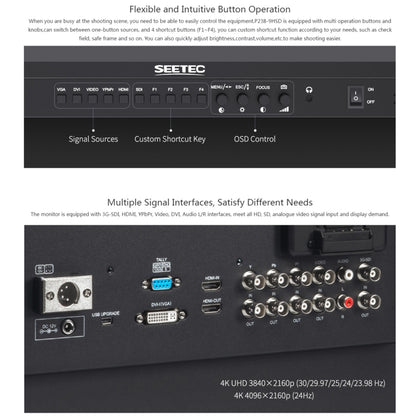 SEETEC P238-9HSD 23.8 inch 1920x1080 IPS Full HD 3G-SDI 4K HDMI Pro Broadcast LCD Monitor, UK Plug, US Plug, AU Plug, EU Plug